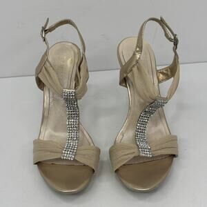 Champagne Rhinestone Evening Heels 8.5